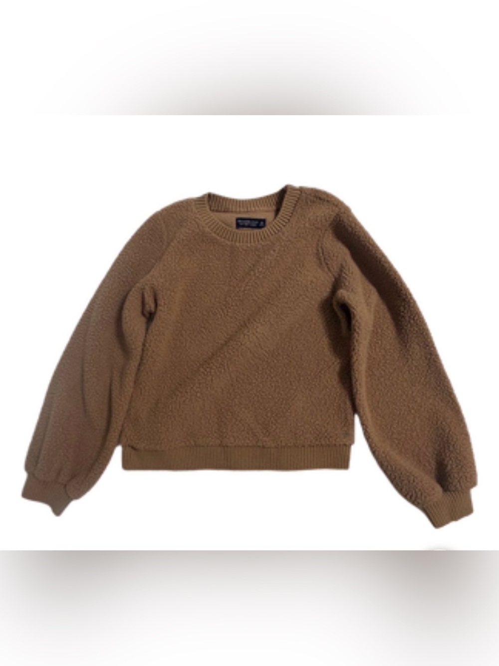 Abercrombie & Fitch Soft A&F Sherpa Crewneck Sweater Tan Size M